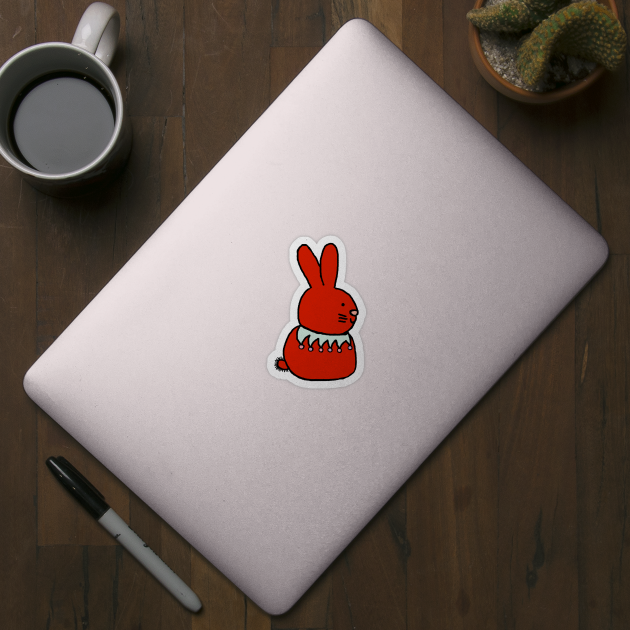 Red Bunny Rabbit by ellenhenryart